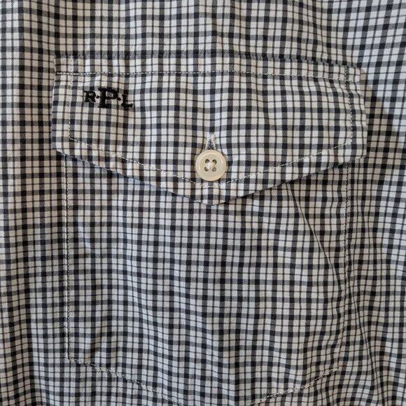 Vintage Ralph Lauren Black and White Check Shirt Button Down Men's - Size XL - Picture 6 of 15